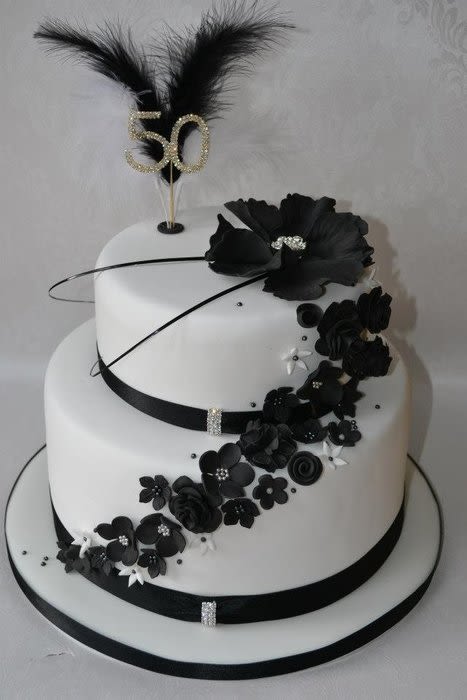 Black and White Birthday Cakes for Women