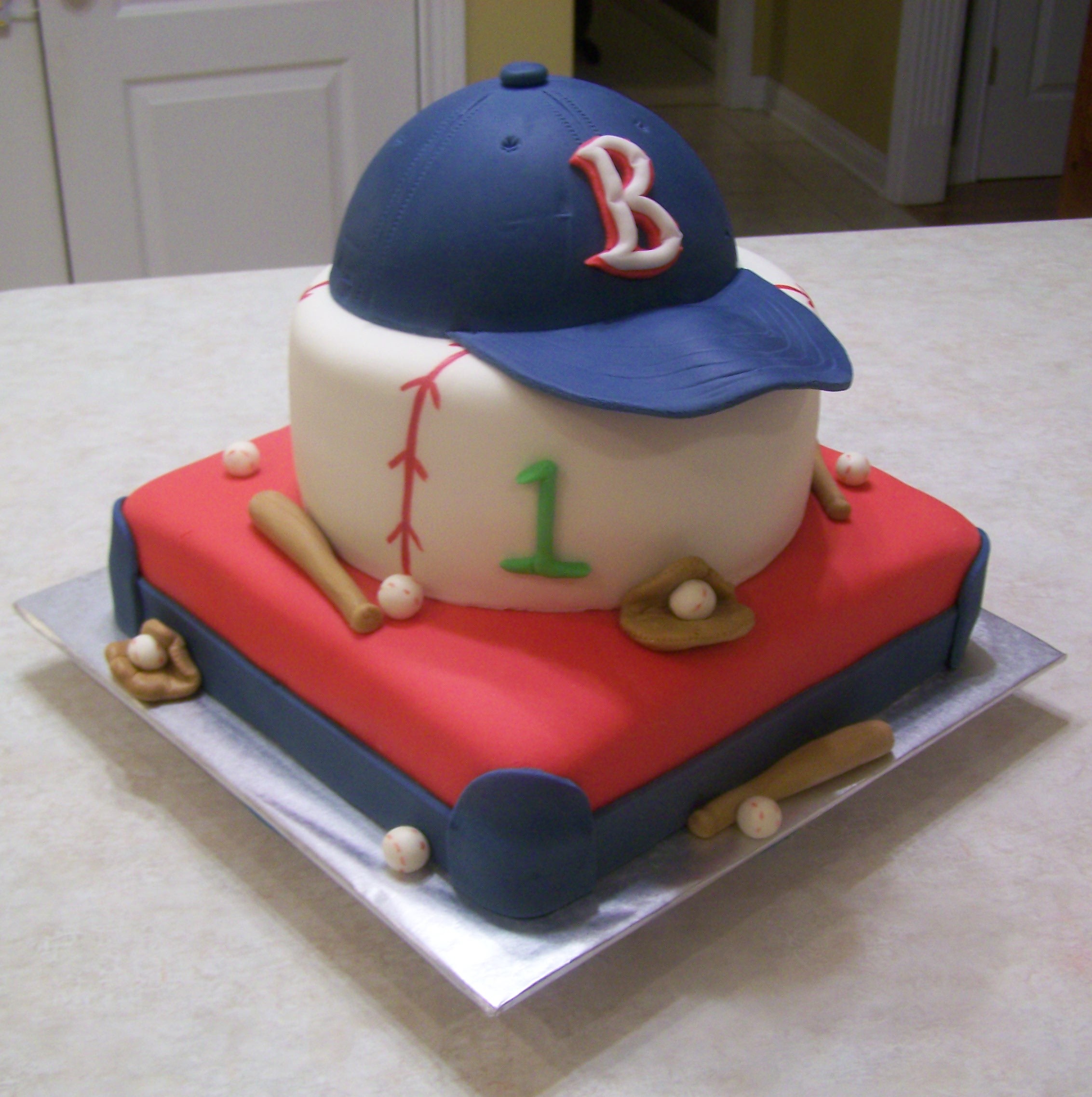 Boys 1st Birthday Baseball Cake