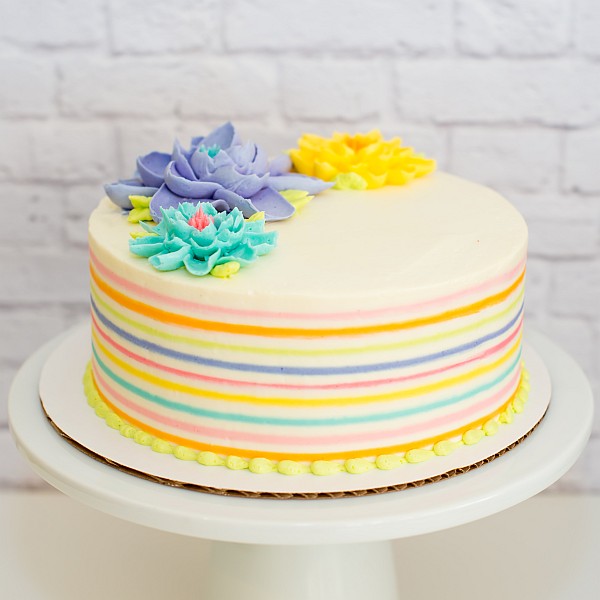 12 Photos of Striped Cakes With Buttercream Icing