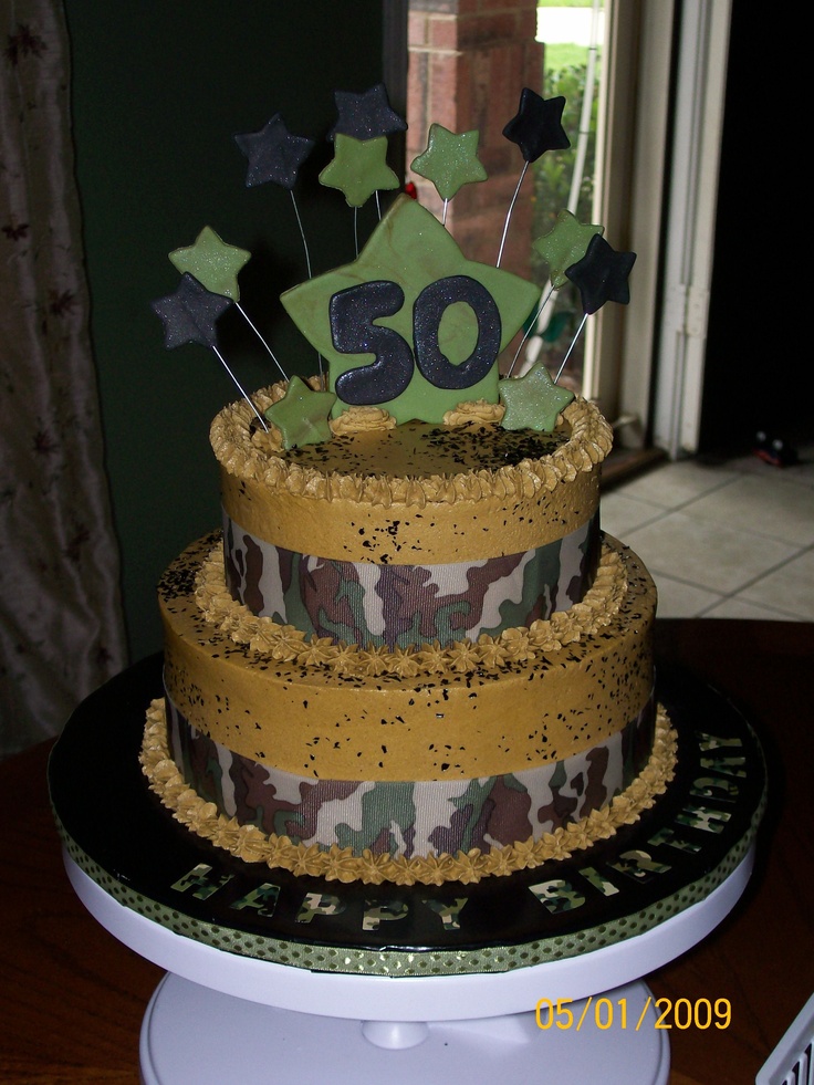 Camo 50th Birthday Cake