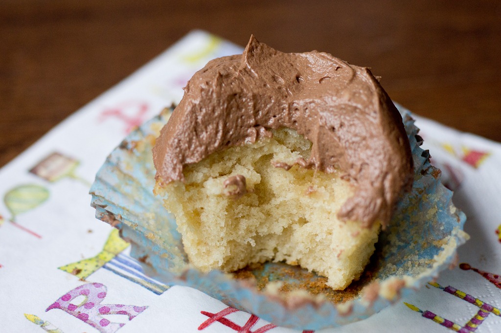 Chocolate Vanilla Cupcakes with Cream Cheese Frosting