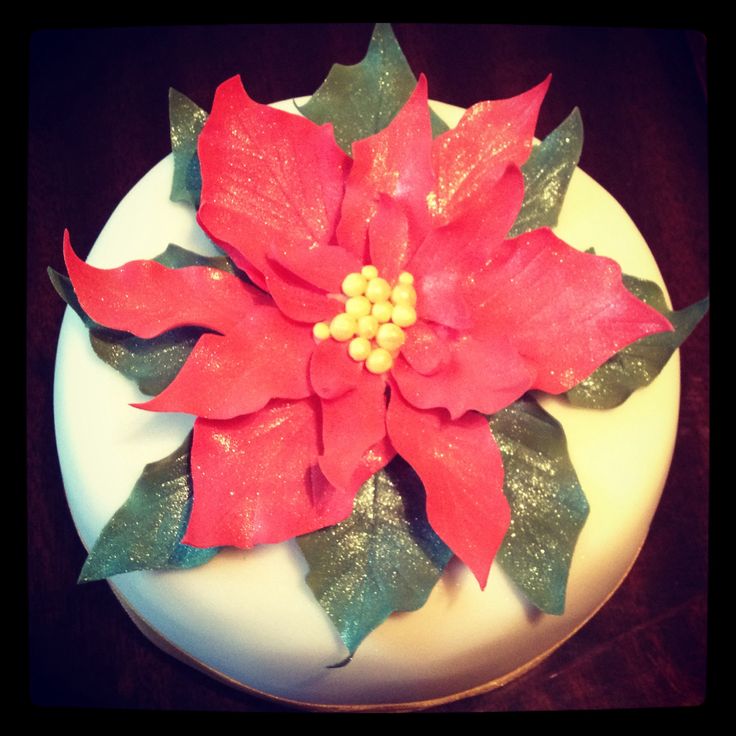 Christmas Poinsettia Cake