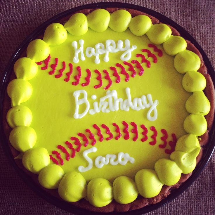 Cookie Cake Softball Happy Birthday