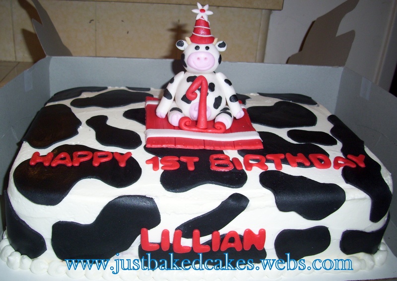 Cow 1st Birthday Cake