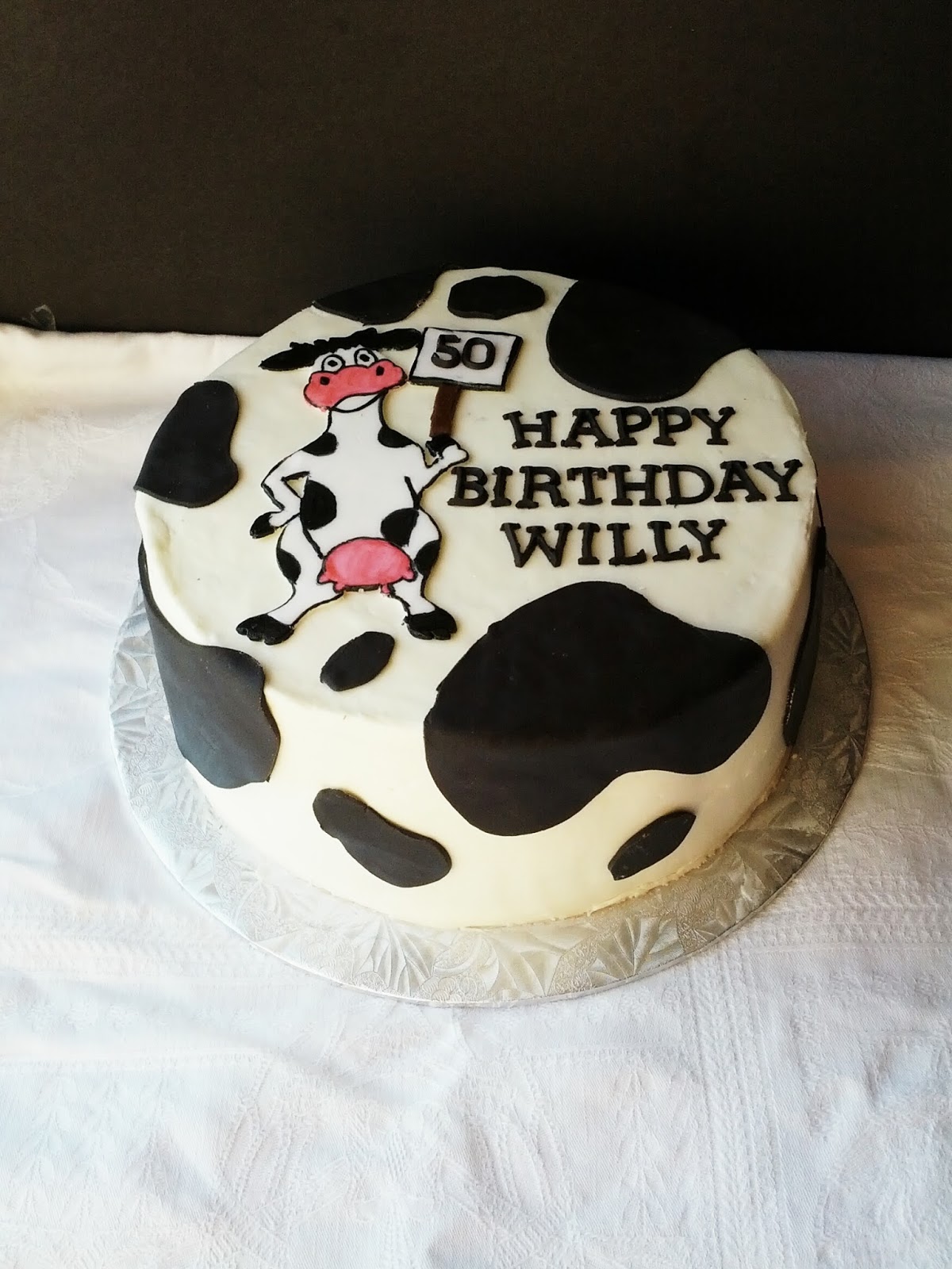 Cow Themed Birthday Cake