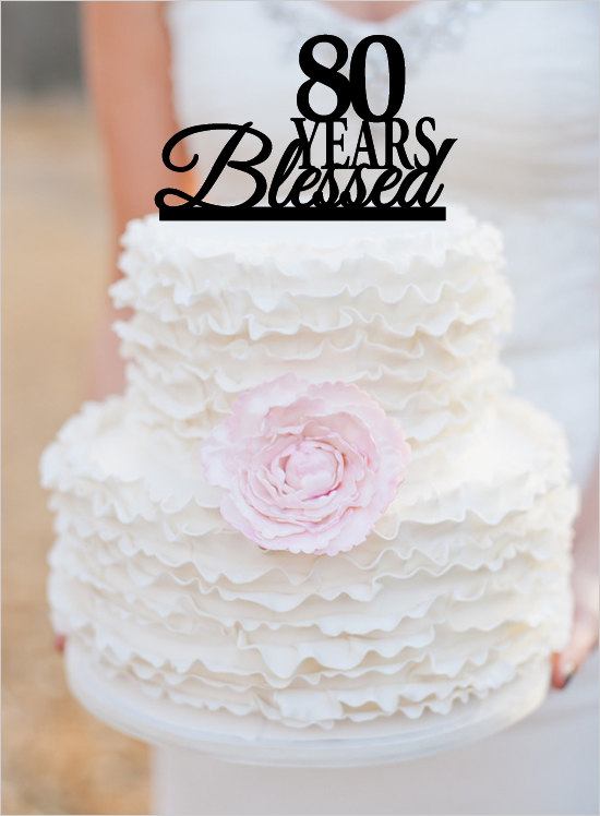 Elegant 80th Birthday Cake Toppers