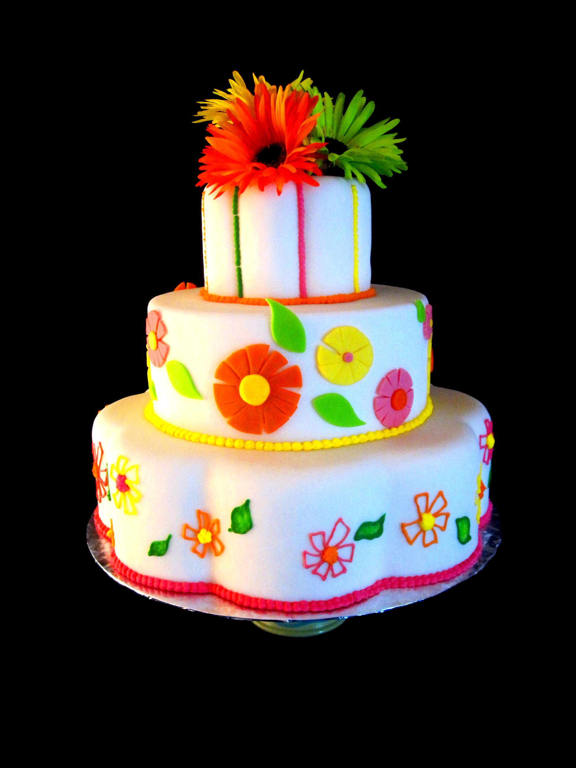 Gerber Daisy Birthday Cake