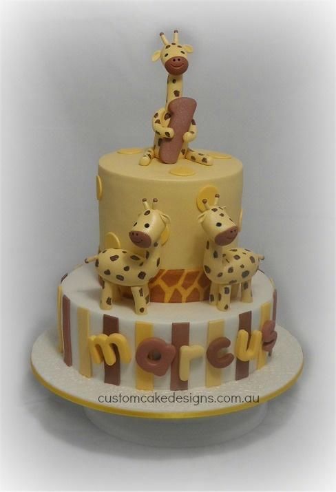 11 Photos of Giraffe 1st Birthday Cakes Pinterest