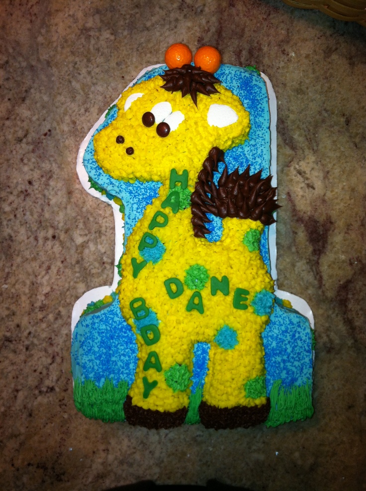 Giraffe Boy 1st Birthday Cake