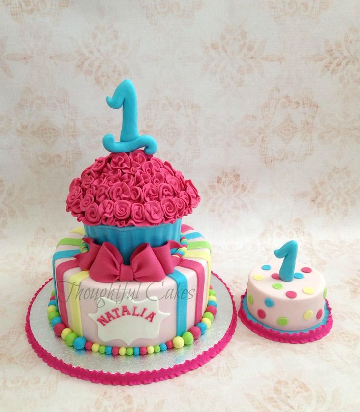 Girls Bright Colored Birthday Cakes