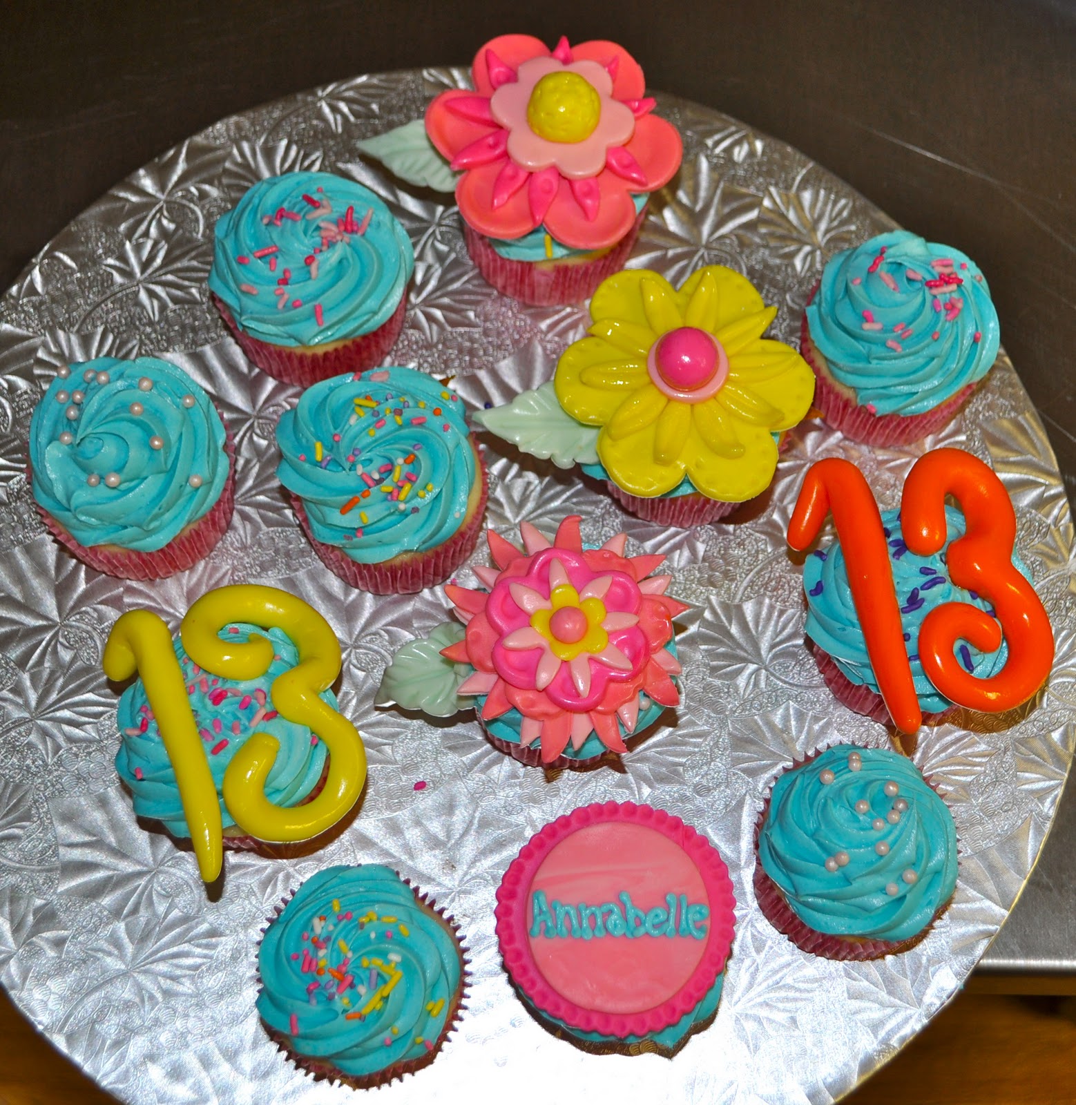 Happy 13th Birthday Cupcake Cake