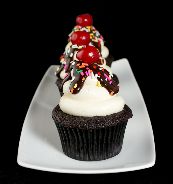 Hot Fudge Sundae Cupcakes