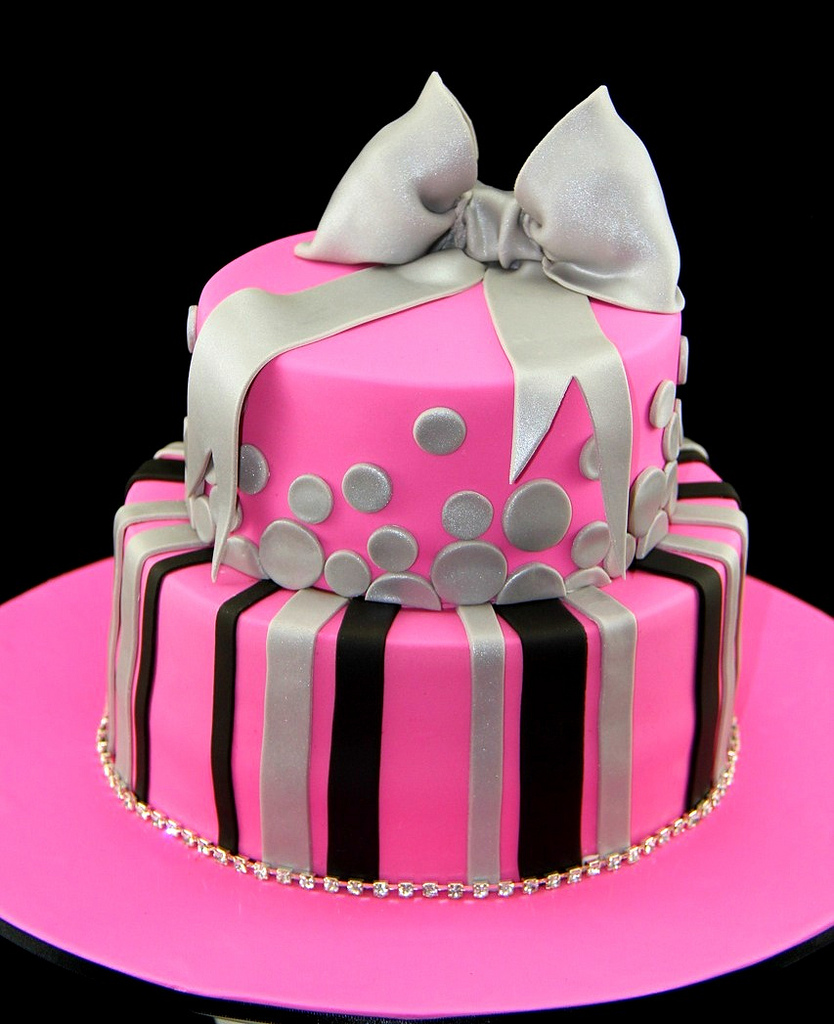 Hot Pink Birthday Cake