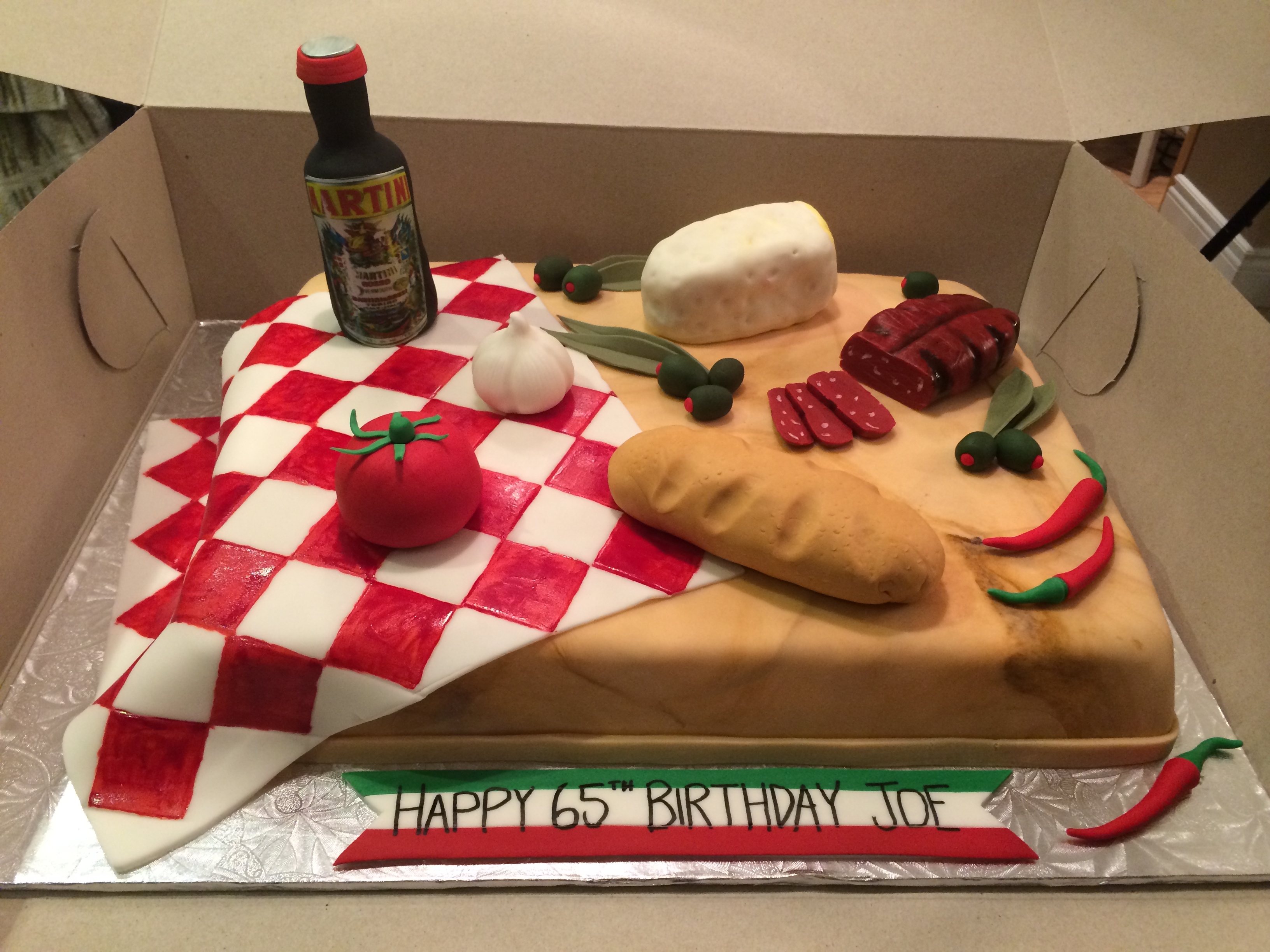 Italian Theme Birthday Cake