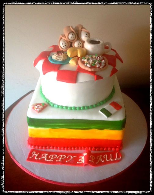 Italian Themed Birthday Cake