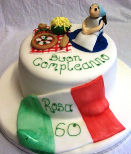 Italian Themed Birthday Cake