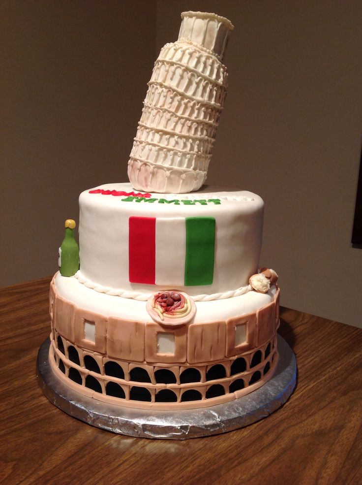 Italian Themed Birthday Cake