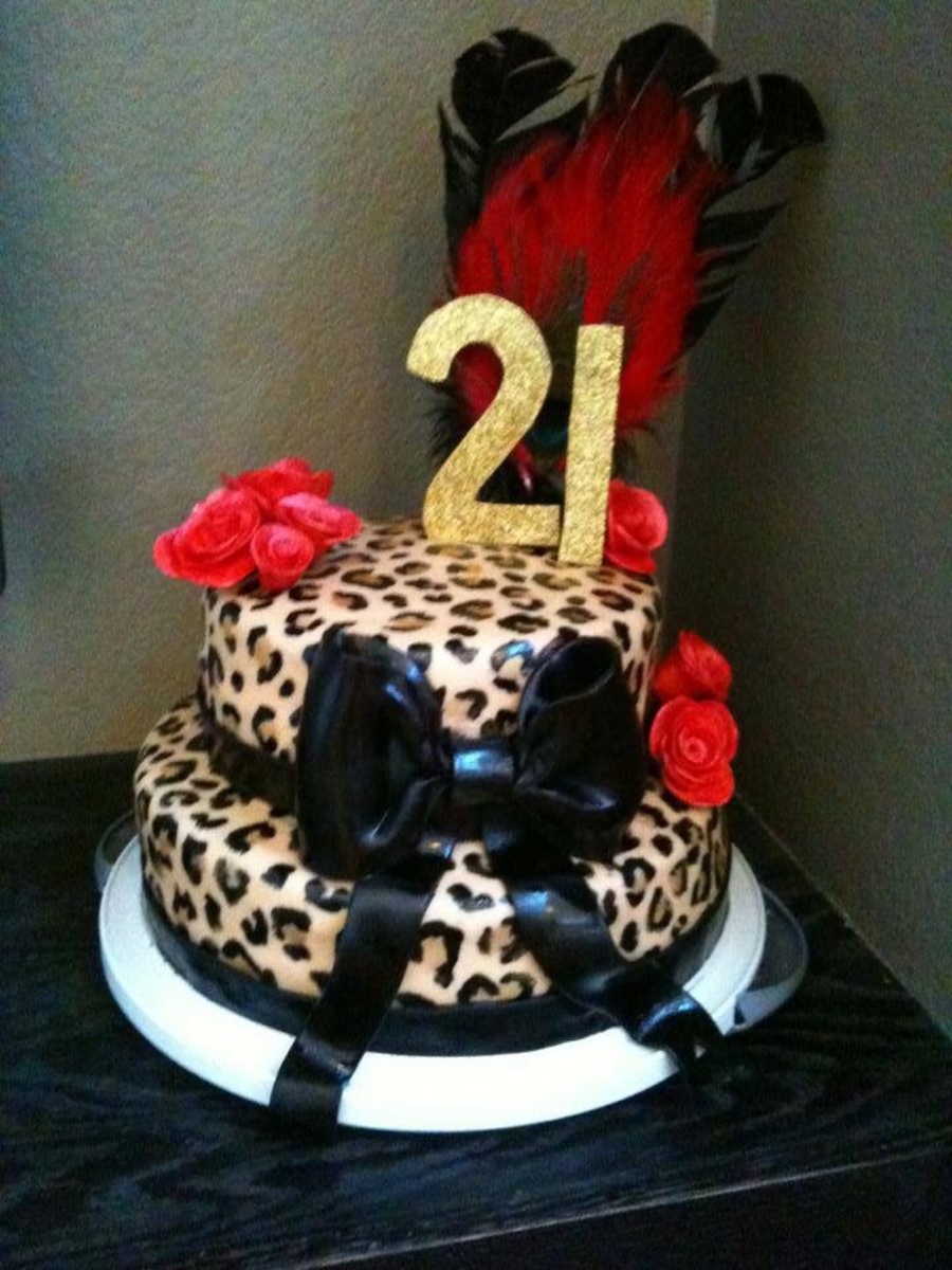 Leopard Print Birthday Cake