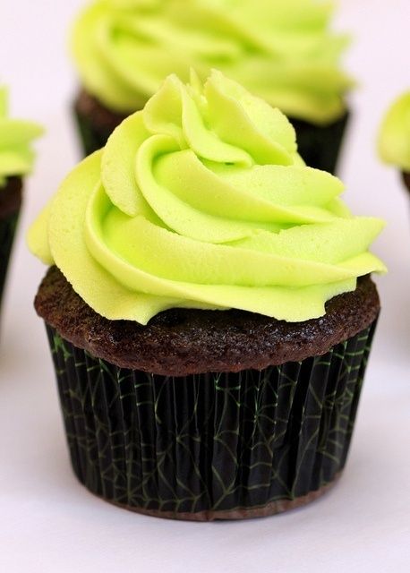 Lime Green Cupcake with Frosting