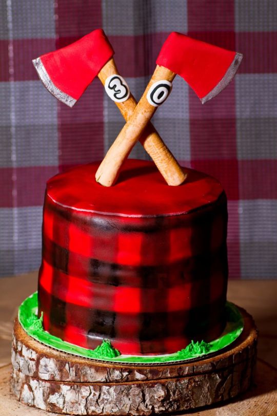 Lumberjack Birthday Party Cake