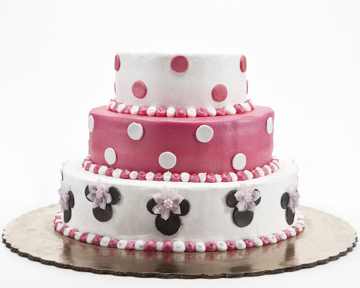 Minnie Mouse 3 Tier Birthday Cake