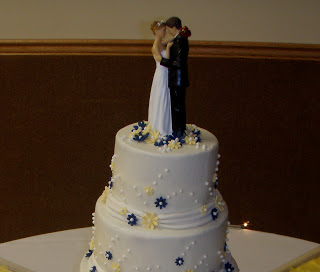 Navy and Yellow Wedding Cake