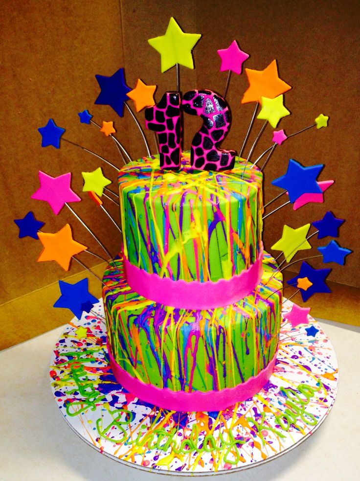 Neon Birthday Cake Ideas