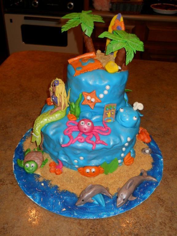 Ocean Themed Birthday Cake