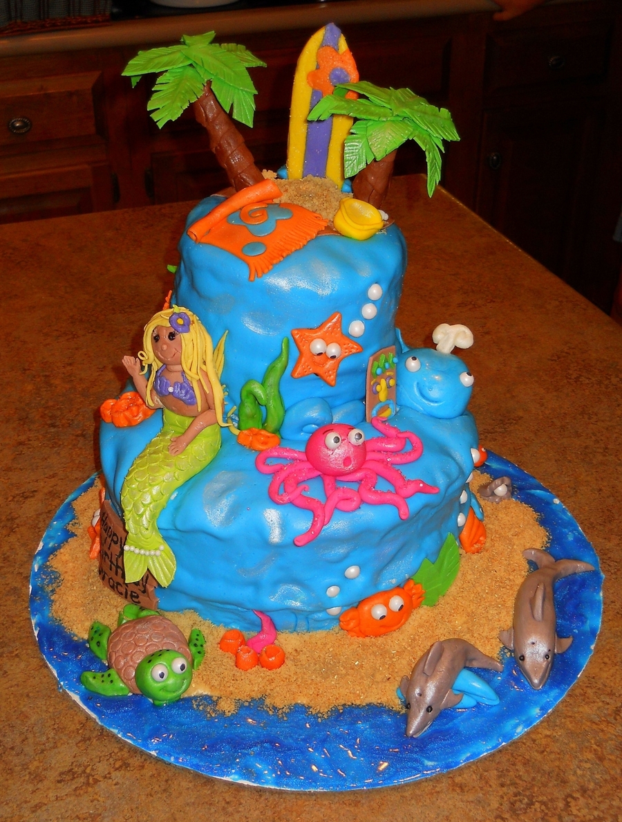 Ocean Themed Birthday Cake