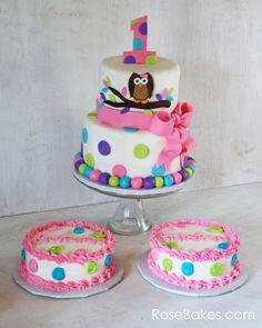 Owl First Birthday Cake