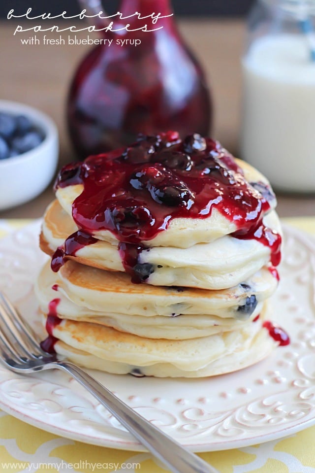 Pancakes with Fresh Blueberries