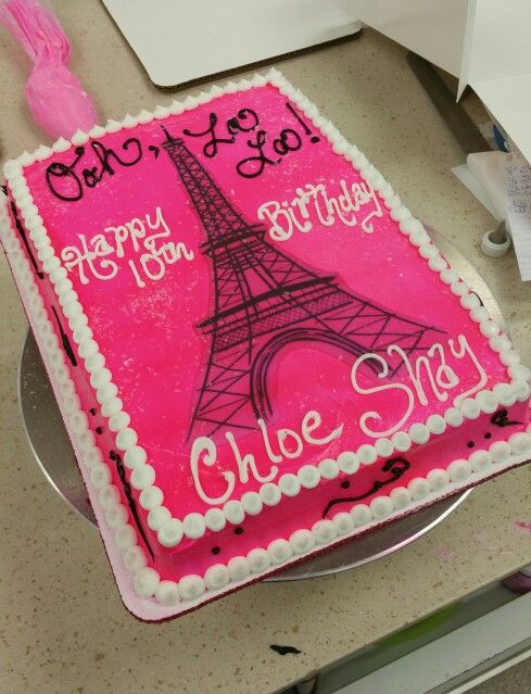 7 Photos of Paris Bday Sheet Cakes