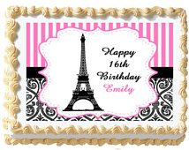 Paris Themed Birthday Sheet Cakes