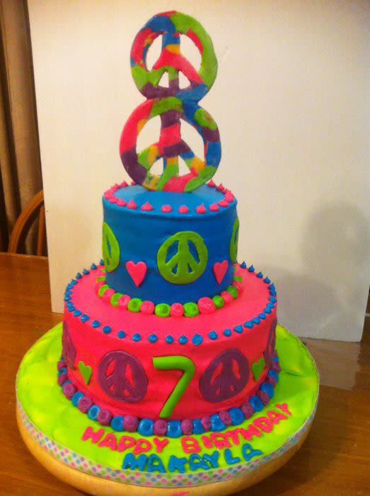 Peace Sign Birthday Cake