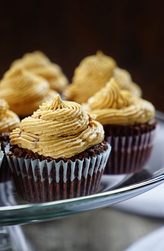 Peanut Butter Brownie Cupcakes with Frosting