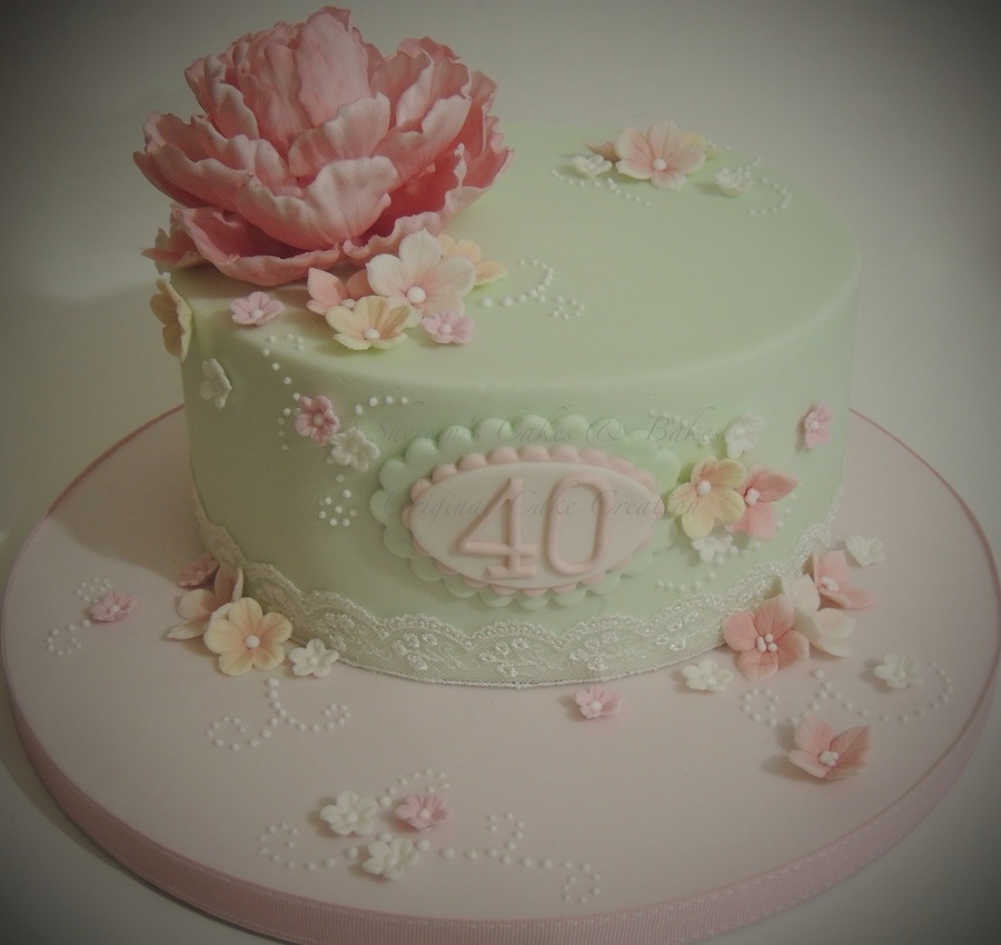 Peony Birthday Cake