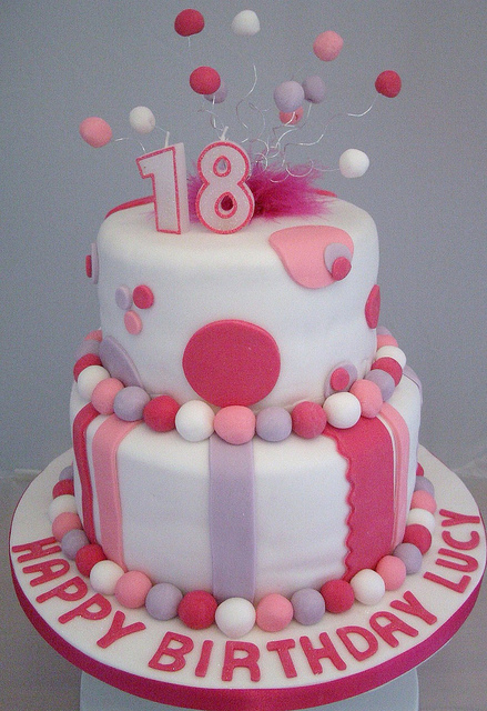 Pink 18th Birthday Cake