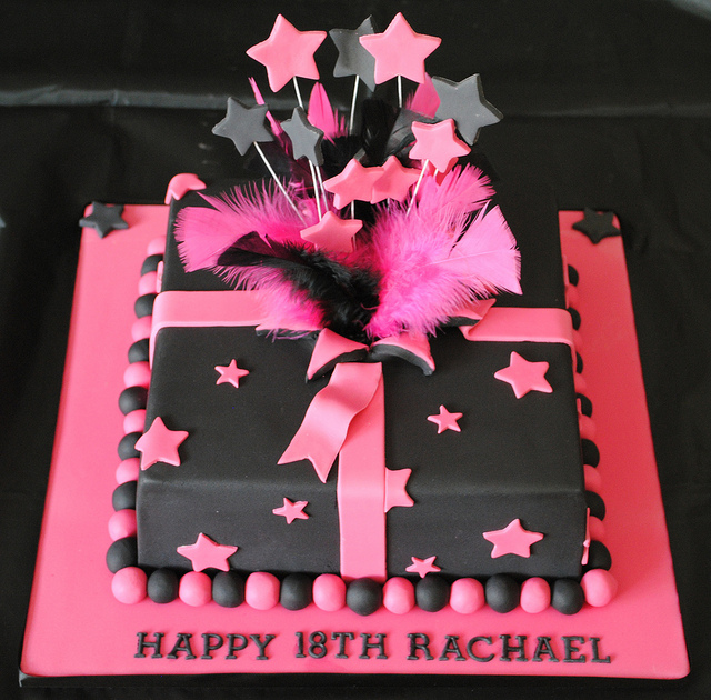 Pink 18th Birthday Cake