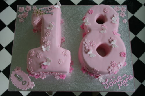 Pink 18th Birthday Cake