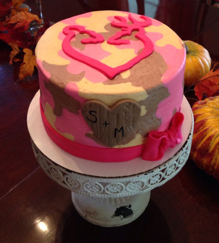 Pink Camo Browning Deer Cake