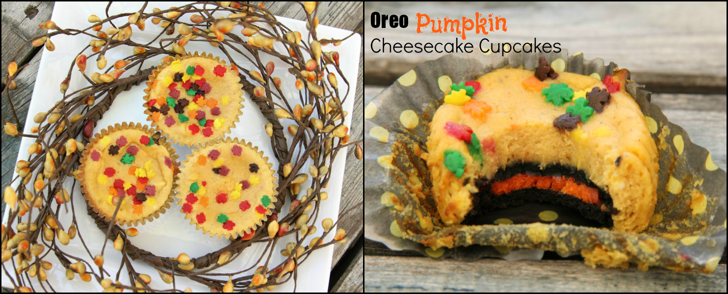 Pumpkin Oreo Cheesecake Cupcakes