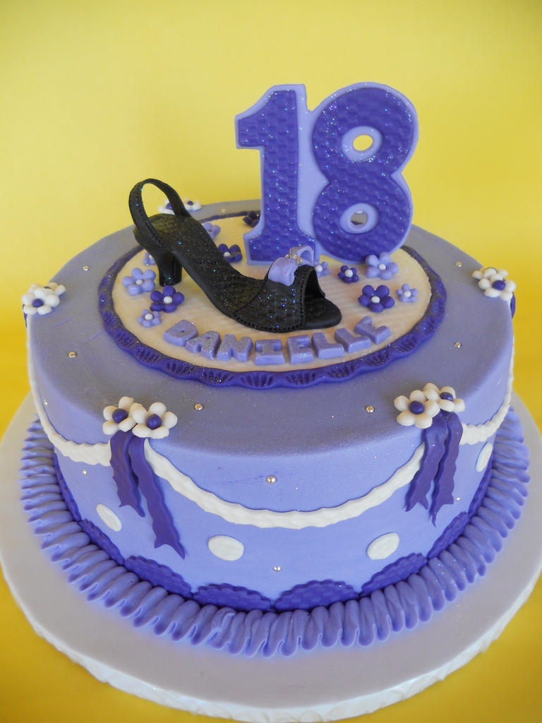 Purple High Heel Birthday Cake