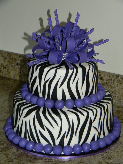 Purple Zebra Birthday Cake