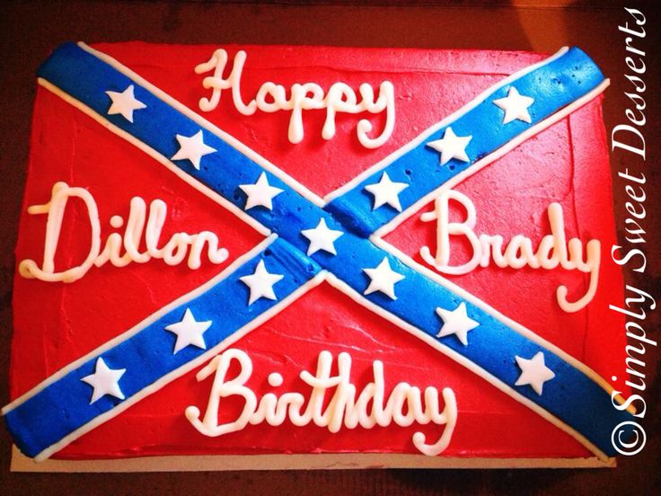 6 Photos of Cool Rebel Flag Birthday Cakes