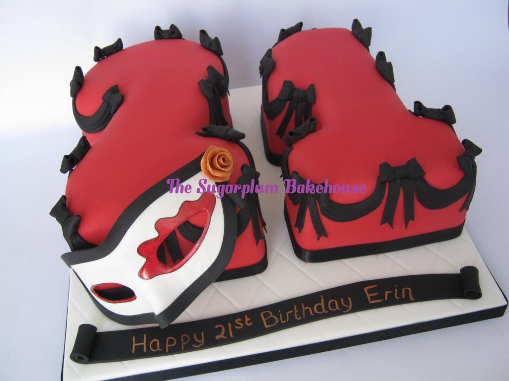 Red and Black 21st Birthday Cake