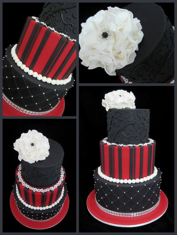 Red and Black Cake Designs