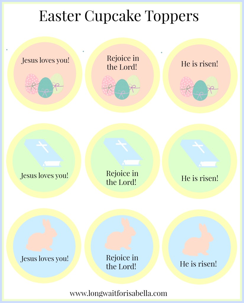 Religious Easter Printable Cupcake Toppers