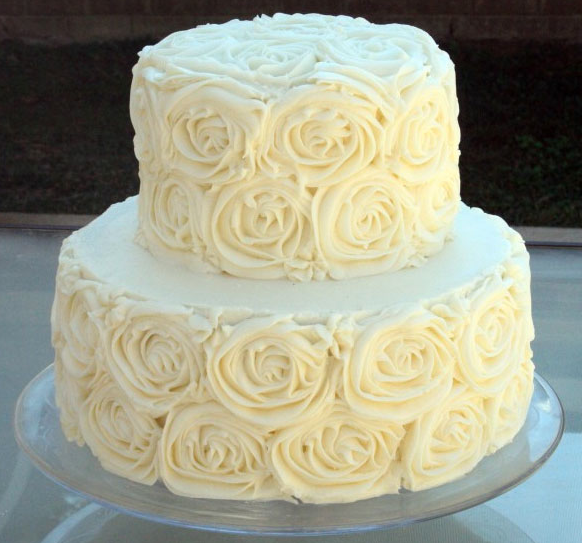 Rose Frosting Wedding Cake