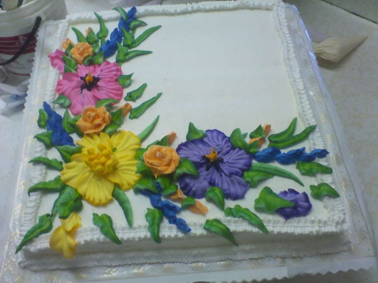 Sheet Cake with Flowers