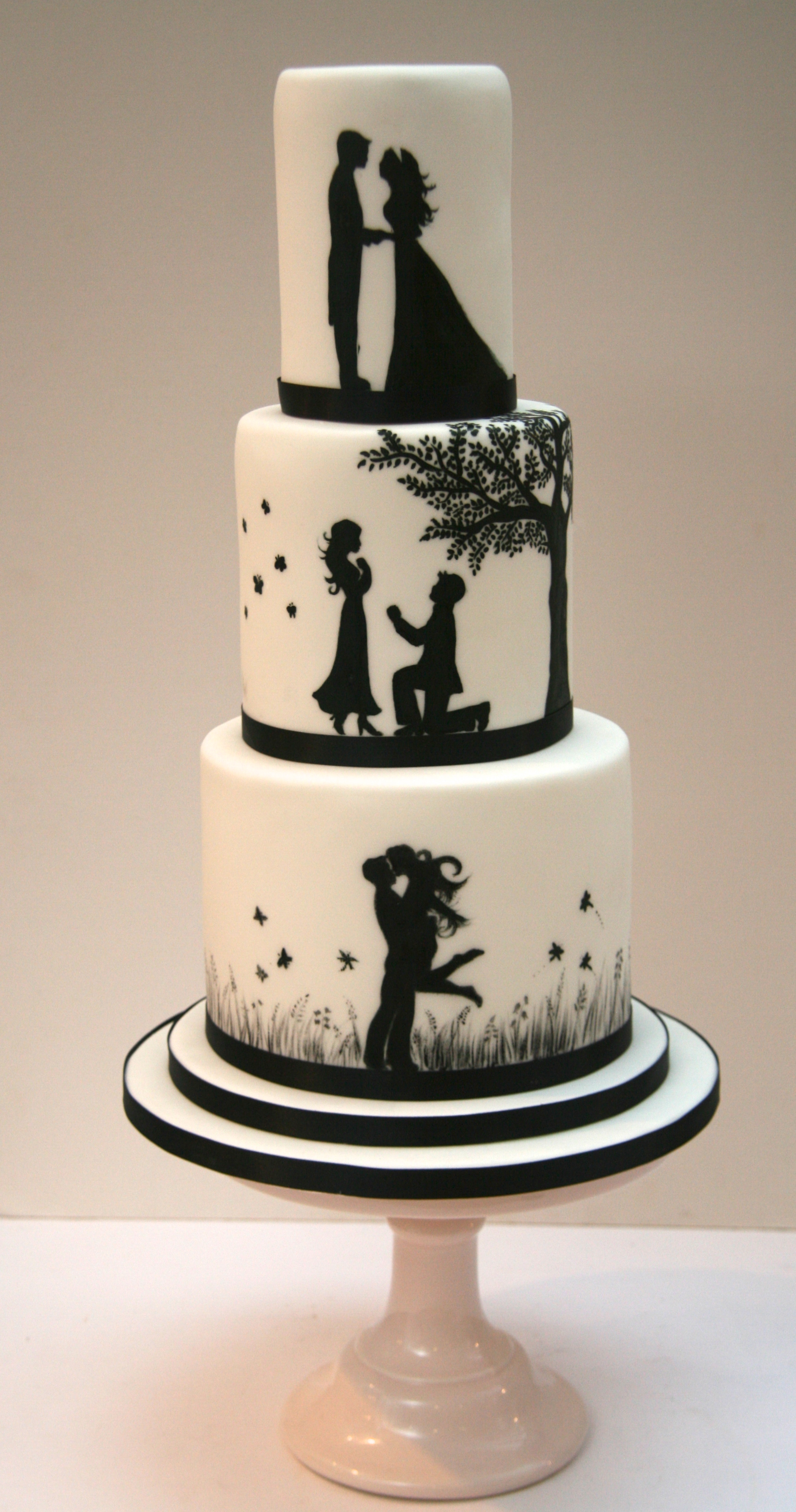 Silhouette Wedding Cake